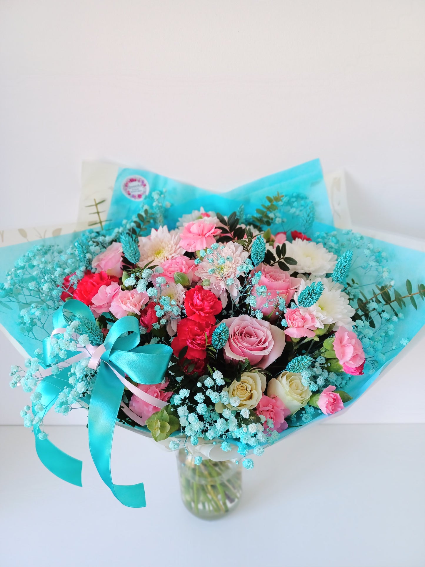 Tiffany & Pink Seasonal Flower Hand-tied Bouquet