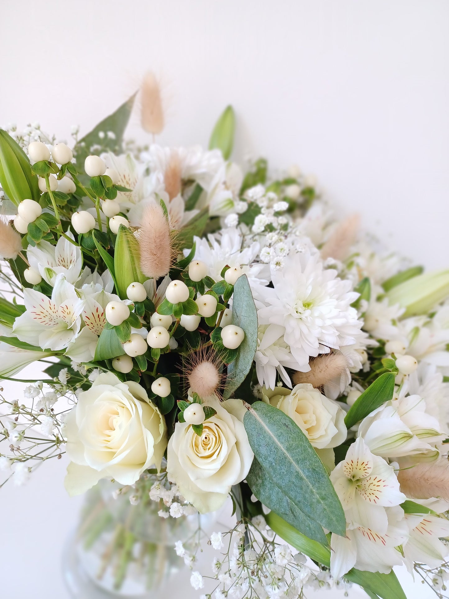 White Elegance Seasonal Flower Bouquet: Fresh Cut White, Cream & Green